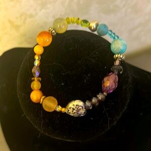 Beautiful crystal bracelet with silver design.